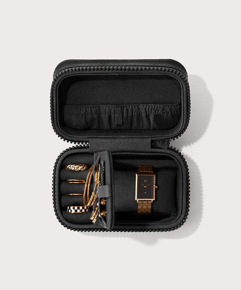 Frankie Jewelry Case in Onyx, Small