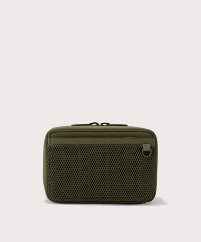 Dagne Dover large Arlo Tech Organizer in dark green seen from the back.