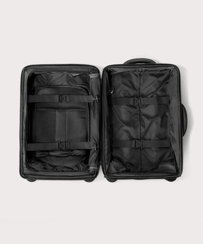 Top down of Seattle carry-on rolling luggage 20.5” in onyx